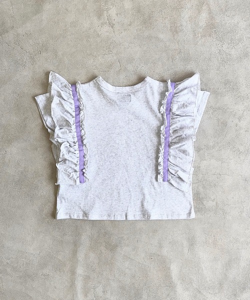BIG FIELD（ビッグフィールド）の「フリルショルダートップス（90～150cm）（Tシャツ/カットソー・キッズ・オフホワイト/ラベンダー/ライトグリーン・110/100/90/120/150/140/130）」の5枚目の写真