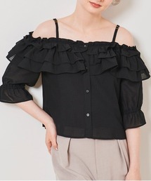 オフショルフリルブラウス