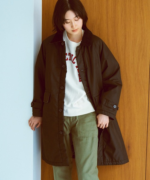 OMNIGOD（オムニゴッド）の「[OMNIGOD womens / オムニゴッド] TCギャバ フレンチワークコート（ダウンジャケット/コート・レディース・オリーブ/ブラック/ベージュ・0）」の5枚目の写真