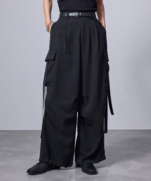 JUNRED(ジュンレッド)の「【 セットアップ対応 】ドレープツイルパラシュートパンツ(カーゴパンツ・メンズ・ネイビー/ブラック/グレー系その他/ベージュ系その他・L/M/S)」の5枚目の写真