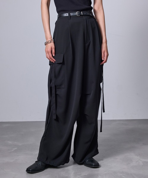 JUNRED(ジュンレッド)の「【 セットアップ対応 】ドレープツイルパラシュートパンツ(カーゴパンツ・メンズ・ネイビー/ブラック/グレー系その他/ベージュ系その他・L/M/S)」の6枚目の写真