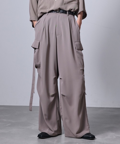 JUNRED(ジュンレッド)の「【 セットアップ対応 】ドレープツイルパラシュートパンツ(カーゴパンツ・メンズ・ネイビー/ブラック/グレー系その他/ベージュ系その他・L/M/S)」の8枚目の写真