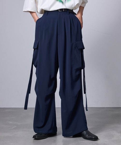 JUNRED(ジュンレッド)の「【 セットアップ対応 】ドレープツイルパラシュートパンツ(カーゴパンツ・メンズ・ネイビー/ブラック/グレー系その他/ベージュ系その他・L/M/S)」の12枚目の写真