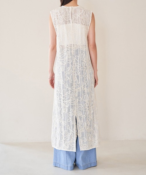 VIS（ビス）の「コード刺繍ノースリワンピース（ワンピース・レディース・ブラック/キナリ・FREE）」の7枚目の写真