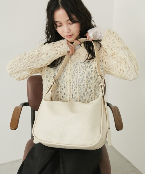 セール】ダブルリングベルトビンテージライクショルダー/ハンドバッグ