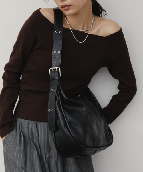 Aunt Marie's（アントマリーズ）の「ダブルリングベルトビンテージライクショルダー/ハンドバッグ（ショルダーバッグ・レディース・ブラック/カーキ/シルバー/アイボリー・FREE）」の15枚目の写真