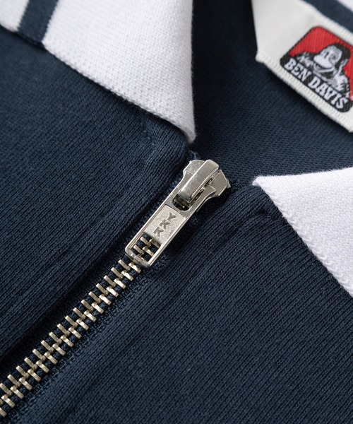BEN DAVIS(ベンデイビス)の「【BEN DAVIS/ベンデイビス】フロントパネル切り替え&ブランドネーム ミッドサイズ刺繍デザイン ハーフジップ 半袖ポロシャツ/ ビッグシルエット(ポロシャツ・メンズ・ホワイト/ネイビー/ブラック/オフホワイト・M/L/XL)」の8枚目の写真