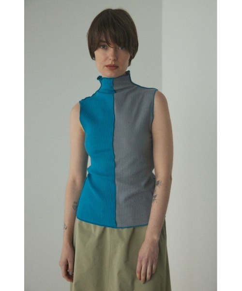 BLACK BY MOUSSY(ブラックバイマウジー)の「bi color tank top(バイカラータンクトップ)(タンクトップ・レディース・キャメル/オレンジ/ブルー・FREE)」の8枚目の写真