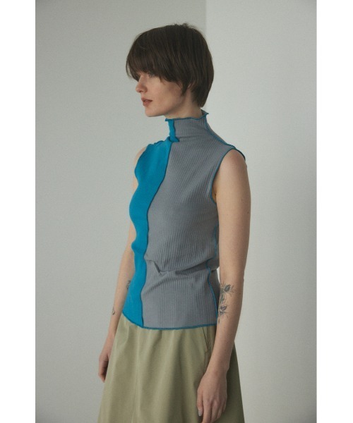 BLACK BY MOUSSY(ブラックバイマウジー)の「bi color tank top(バイカラータンクトップ)(タンクトップ・レディース・キャメル/オレンジ/ブルー・FREE)」の10枚目の写真