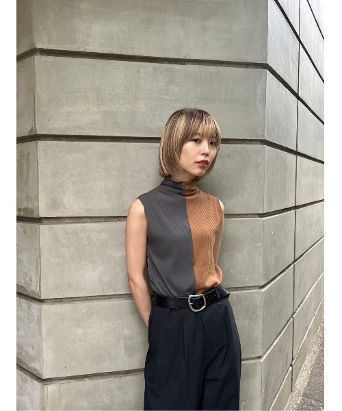 BLACK BY MOUSSY(ブラックバイマウジー)の「bi color tank top(バイカラータンクトップ)(タンクトップ・レディース・キャメル/オレンジ/ブルー・FREE)」の4枚目の写真