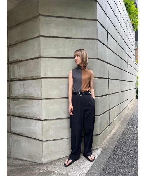 BLACK BY MOUSSY(ブラックバイマウジー)の「bi color tank top(バイカラータンクトップ)(タンクトップ・レディース・キャメル/オレンジ/ブルー・FREE)」の6枚目の写真