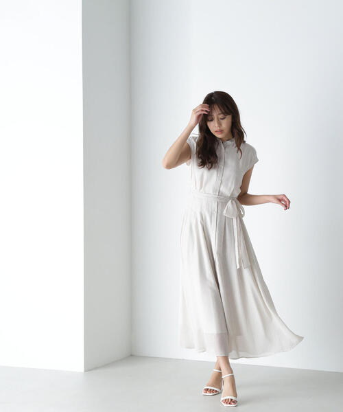 NATURAL BEAUTY BASIC（ナチュラルビューティーベーシック）の「◇シアーストライプシャツワンピース（シャツワンピース・レディース・グレー系その他/ネイビー/ベージュ系その他・MEDIUM）」の16枚目の写真