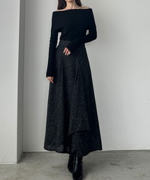 Louere（ルエレ）の「ツイードハイウエストラッフルフレアスカート(薄手)（スカート・レディース）」