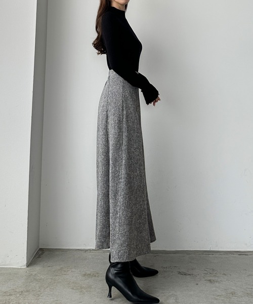 Louere（ルエレ）の「ツイードハイウエストラッフルフレアスカート