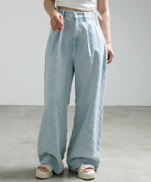 OLIVE des OLIVE(オリーブデオリーブ)の「【S/Mサイズ展開】アソートデザインワイドデニムパンツ(その他パンツ・レディース・ブルー/ブルー系その他/サックスブルー・MEDIUM/SMALL)」の3枚目の写真