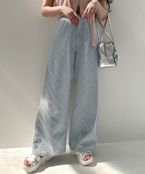 OLIVE des OLIVE(オリーブデオリーブ)の「【S/Mサイズ展開】アソートデザインワイドデニムパンツ(その他パンツ・レディース・ブルー/ブルー系その他/サックスブルー・MEDIUM/SMALL)」の4枚目の写真