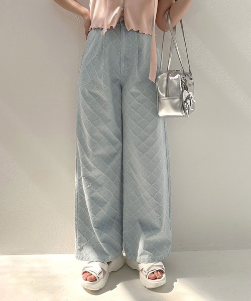 OLIVE des OLIVE(オリーブデオリーブ)の「【S/Mサイズ展開】アソートデザインワイドデニムパンツ(その他パンツ・レディース・ブルー/ブルー系その他/サックスブルー・MEDIUM/SMALL)」の5枚目の写真