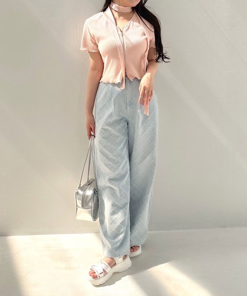 OLIVE des OLIVE(オリーブデオリーブ)の「【S/Mサイズ展開】アソートデザインワイドデニムパンツ(その他パンツ・レディース・ブルー/ブルー系その他/サックスブルー・MEDIUM/SMALL)」の6枚目の写真