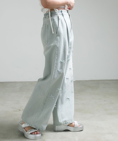OLIVE des OLIVE(オリーブデオリーブ)の「【S/Mサイズ展開】アソートデザインワイドデニムパンツ(その他パンツ・レディース・ブルー/ブルー系その他/サックスブルー・MEDIUM/SMALL)」の10枚目の写真