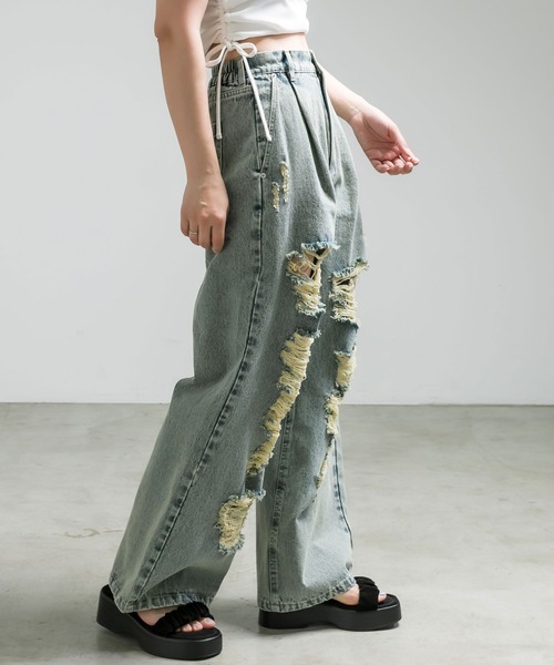 OLIVE des OLIVE(オリーブデオリーブ)の「【S/Mサイズ展開】アソートデザインワイドデニムパンツ(その他パンツ・レディース・ブルー/ブルー系その他/サックスブルー・MEDIUM/SMALL)」の15枚目の写真