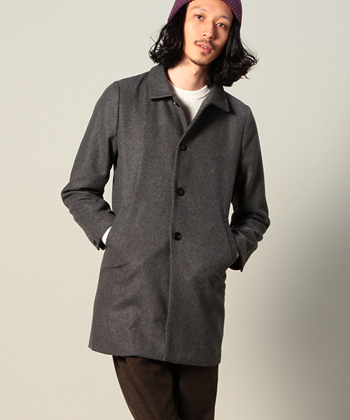 CIAOPANIC(チャオパニック)の「【Ciaopanic】【TOOL】 ウール混ステンカラーコート(ステンカラーコート・メンズ・グレー/ネイビー・MEDIUM/LARGE)」の3枚目の写真