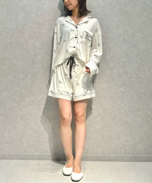 ウエスティ柄シャツ＆ロングパンツSET