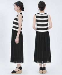 ノースリーブニットボーダー柄ワンピース ☆ BCBGeneration セール】【ZOZO限定】ボーダー ノースリーブ ニットワンピース
