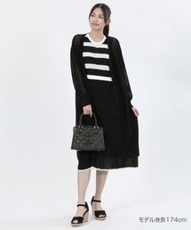 MARY QUANT ノースリーブニットワンピース ブラック LILY BROWN×MARY QUANT】デイジーボタンノースリーブニット