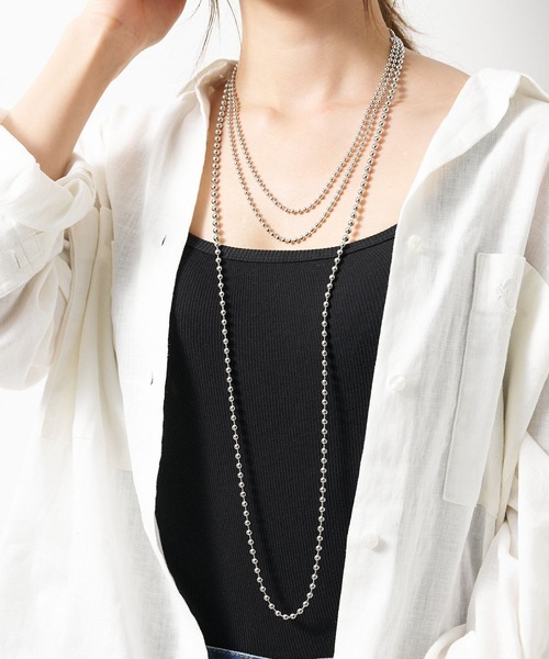 collex（コレックス）の「【dignif】【金属アレルギー対応】ボールチェーンネックレス5mm（ネックレス・レディース・シルバー・フリー）」の2枚目の写真