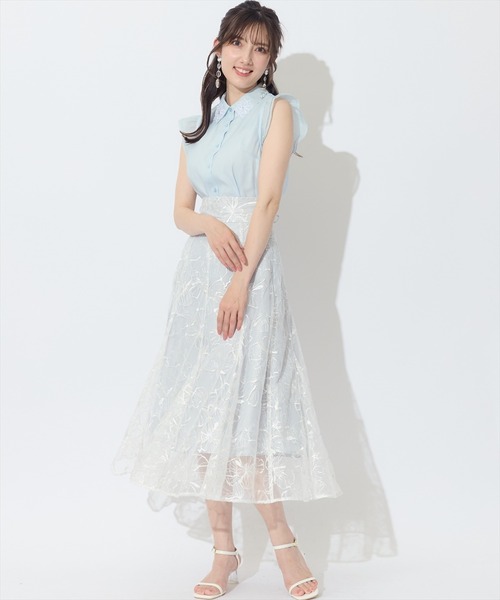 SWINGLE（スウィングル）の「刺繍レース接ぎマーメイドスカート（スカート・レディース・グレー系その他/ボルドー/ホワイト系その他・FREE）」の14枚目の写真