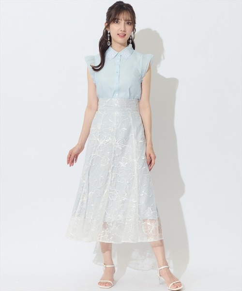 SWINGLE（スウィングル）の「刺繍レース接ぎマーメイドスカート（スカート・レディース・グレー系その他/ボルドー/ホワイト系その他・FREE）」の17枚目の写真