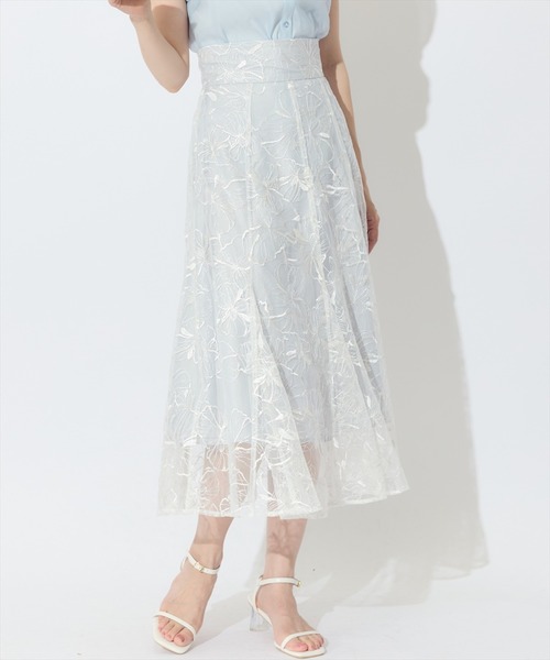 SWINGLE（スウィングル）の「刺繍レース接ぎマーメイドスカート（スカート・レディース・グレー系その他/ボルドー/ホワイト系その他・FREE）」の21枚目の写真