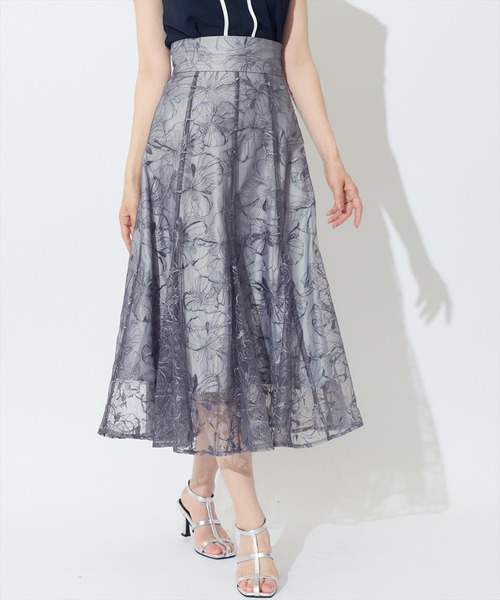 SWINGLE（スウィングル）の「刺繍レース接ぎマーメイドスカート（スカート・レディース・グレー系その他/ボルドー/ホワイト系その他・FREE）」の10枚目の写真
