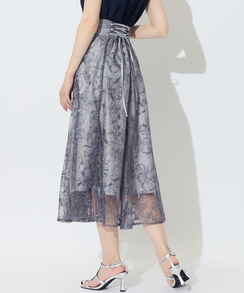 SWINGLE（スウィングル）の「刺繍レース接ぎマーメイドスカート（スカート・レディース・グレー系その他/ボルドー/ホワイト系その他・FREE）」の11枚目の写真