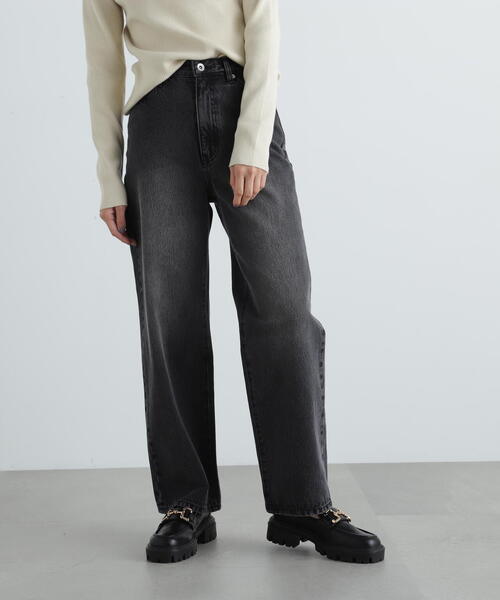 N.（N. Natural Beauty Basic）（エヌエヌナチュラルビューティーベーシック）の「ハイウエストストレートデニム（デニムパンツ・レディース・ブルー/ブラック・MEDIUM/SMALL）」の4枚目の写真