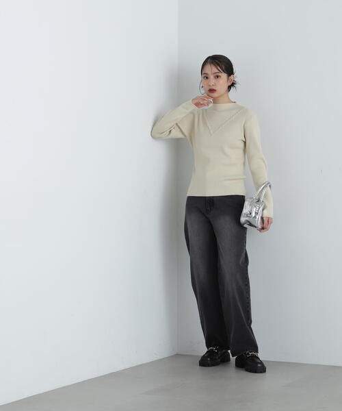 N.（N. Natural Beauty Basic）（エヌエヌナチュラルビューティーベーシック）の「ハイウエストストレートデニム（デニムパンツ・レディース・ブルー/ブラック・MEDIUM/SMALL）」の8枚目の写真