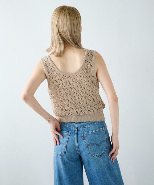 meilmada(メイルマダ)の「透かし編みニットタンクトップ(タンクトップ・レディース・アイボリー/ブラウン/ブラック・MEDIUM)」の13枚目の写真