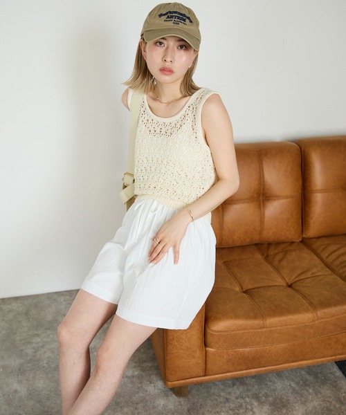 meilmada(メイルマダ)の「透かし編みニットタンクトップ(タンクトップ・レディース・アイボリー/ブラウン/ブラック・MEDIUM)」の10枚目の写真