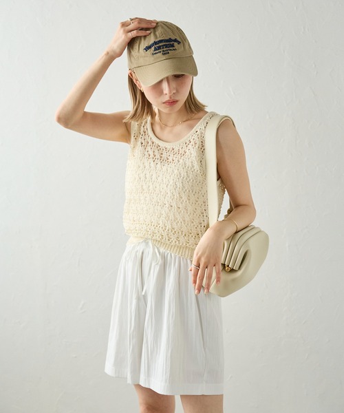 meilmada(メイルマダ)の「透かし編みニットタンクトップ(タンクトップ・レディース・アイボリー/ブラウン/ブラック・MEDIUM)」の5枚目の写真