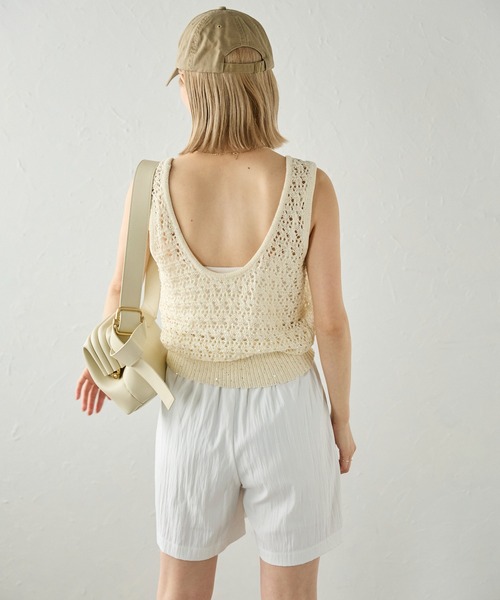 meilmada(メイルマダ)の「透かし編みニットタンクトップ(タンクトップ・レディース・アイボリー/ブラウン/ブラック・MEDIUM)」の7枚目の写真