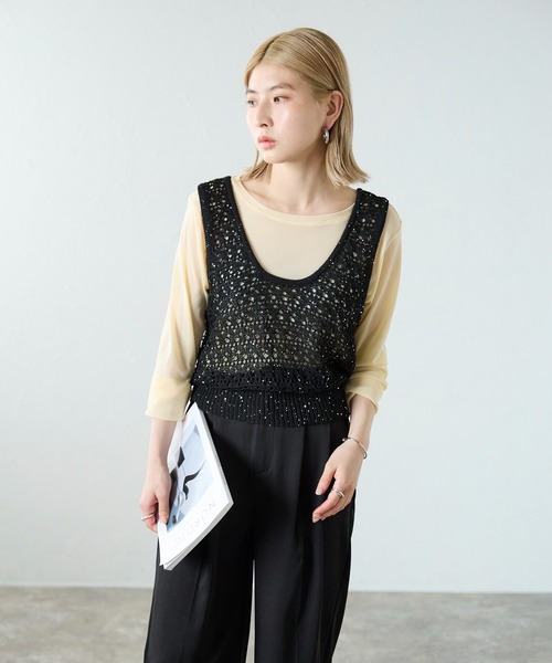 meilmada(メイルマダ)の「透かし編みニットタンクトップ(タンクトップ・レディース・アイボリー/ブラウン/ブラック・MEDIUM)」の21枚目の写真