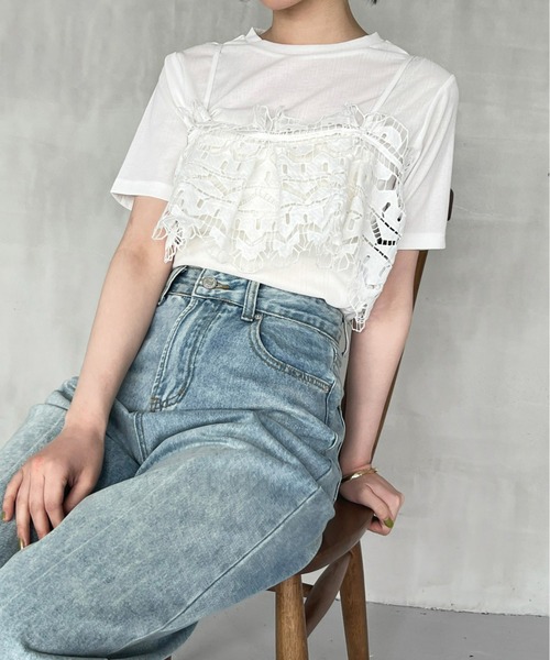 Olu.（オルドット）の「ランダムリブシアーTシャツ（Tシャツ/カットソー・レディース・ホワイト/ライトブルー/グレー・FREE）」の12枚目の写真