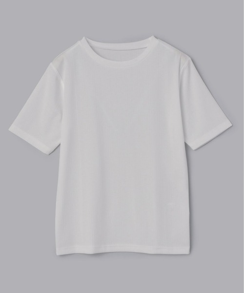 Olu.（オルドット）の「ランダムリブシアーTシャツ（Tシャツ/カットソー・レディース・ホワイト/ライトブルー/グレー・FREE）」の10枚目の写真