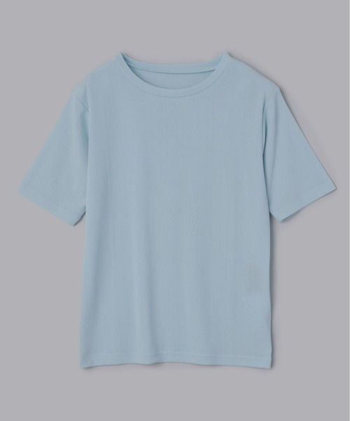 Olu.（オルドット）の「ランダムリブシアーTシャツ（Tシャツ/カットソー・レディース・ホワイト/ライトブルー/グレー・FREE）」の9枚目の写真