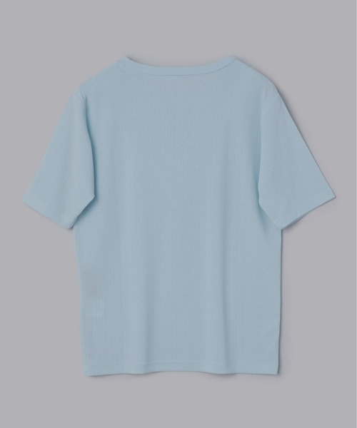 Olu.（オルドット）の「ランダムリブシアーTシャツ（Tシャツ/カットソー・レディース・ホワイト/ライトブルー/グレー・FREE）」の4枚目の写真