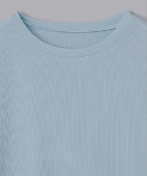 Olu.（オルドット）の「ランダムリブシアーTシャツ（Tシャツ/カットソー・レディース・ホワイト/ライトブルー/グレー・FREE）」の8枚目の写真