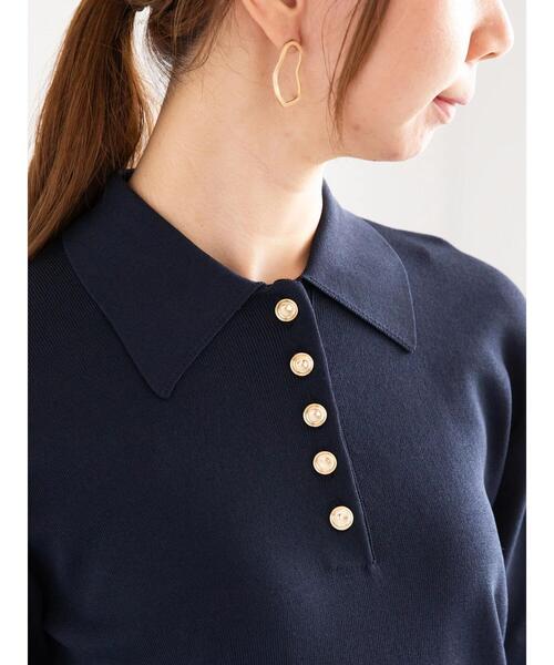 Te chichi（テチチ）の「ニットポロシャツ（ニット/セーター・レディース・ネイビー/シルバー/ブラック・F）」の21枚目の写真