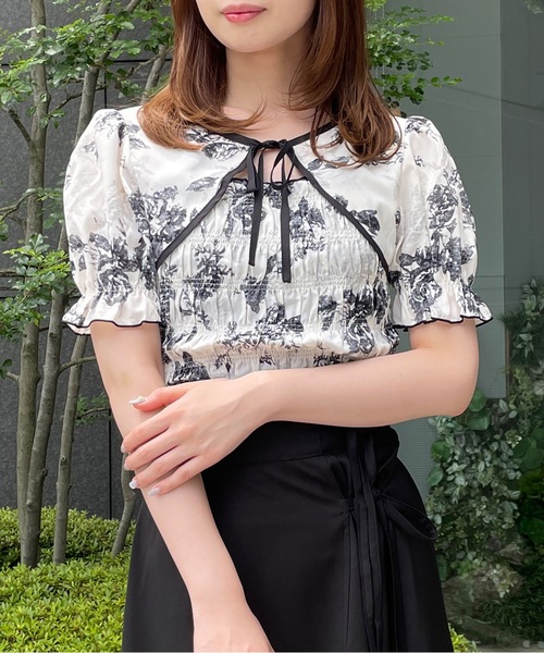 TORTE（トルテ）の「フロントリボンシャーリングブラウス（シャツ/ブラウス・レディース・ブラック/ブルー系その他/ホワイト/ブラック系その他・FREE）」の14枚目の写真