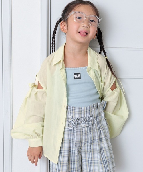10C REPIPI（ジューシーレピピ）の「【10C REPIPI】ソデリボンルーズシャツ（シャツ/ブラウス・キッズ・ピンク/イエロー/ホワイト・130cm/120cm/110cm）」の13枚目の写真