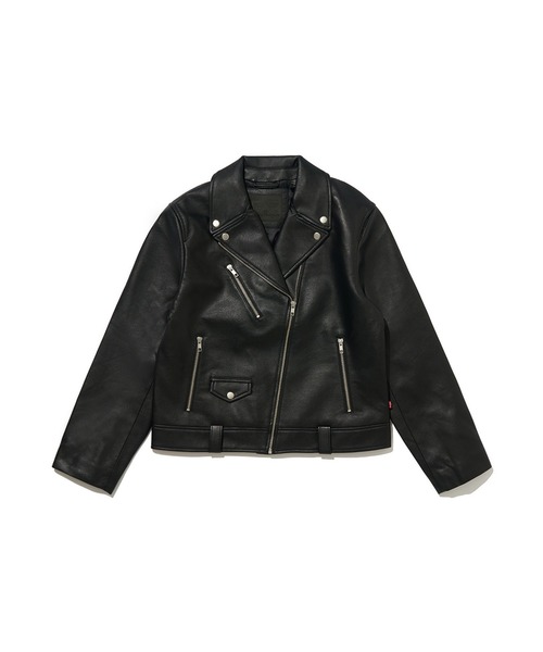 Levi's(リーバイス)の「Levi's/リーバイス KENDAL MOTO ライダースジャケット ブラック CAVIAR(ライダースジャケット・レディース・ブラック・S/XS/M)」の2枚目の写真